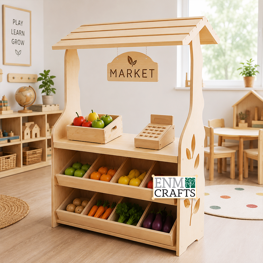 Ξύλινο Περίπτερο Αγοράς Montessori – Wooden Market Stall 9269
