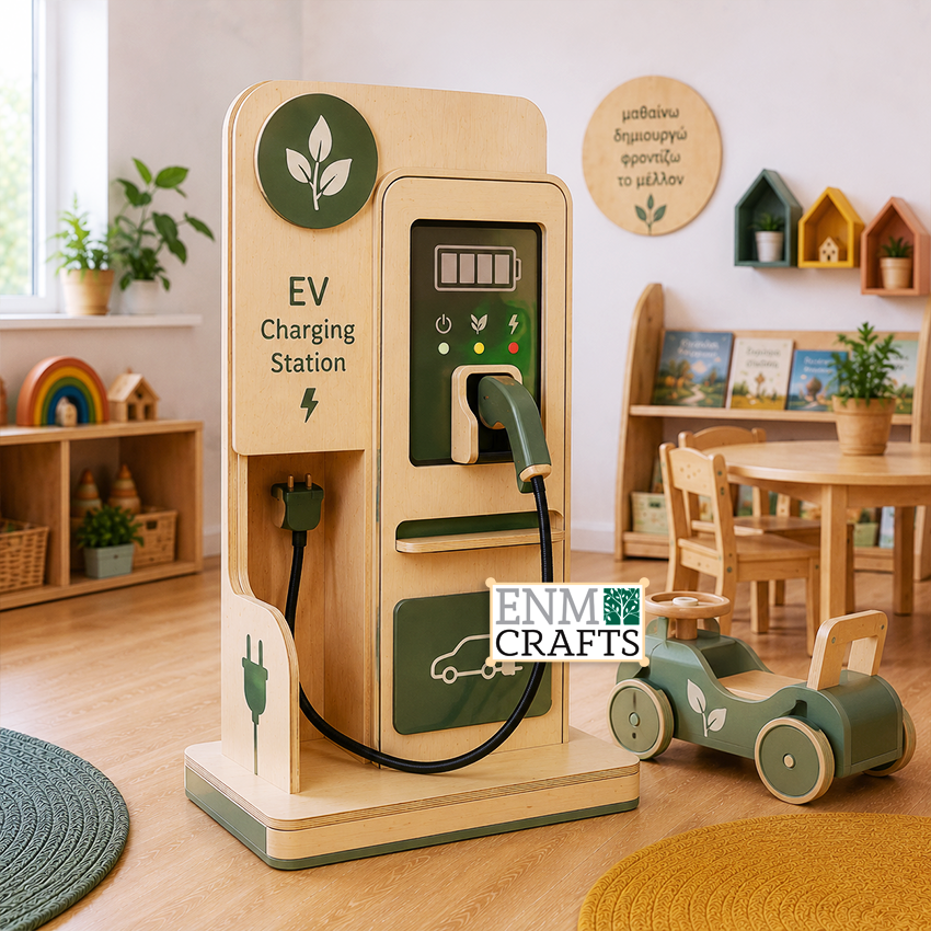 Σταθμός Φόρτισης Ηλεκτρικών Οχημάτων Montessori – EV Charging Station Role Play Center 9276