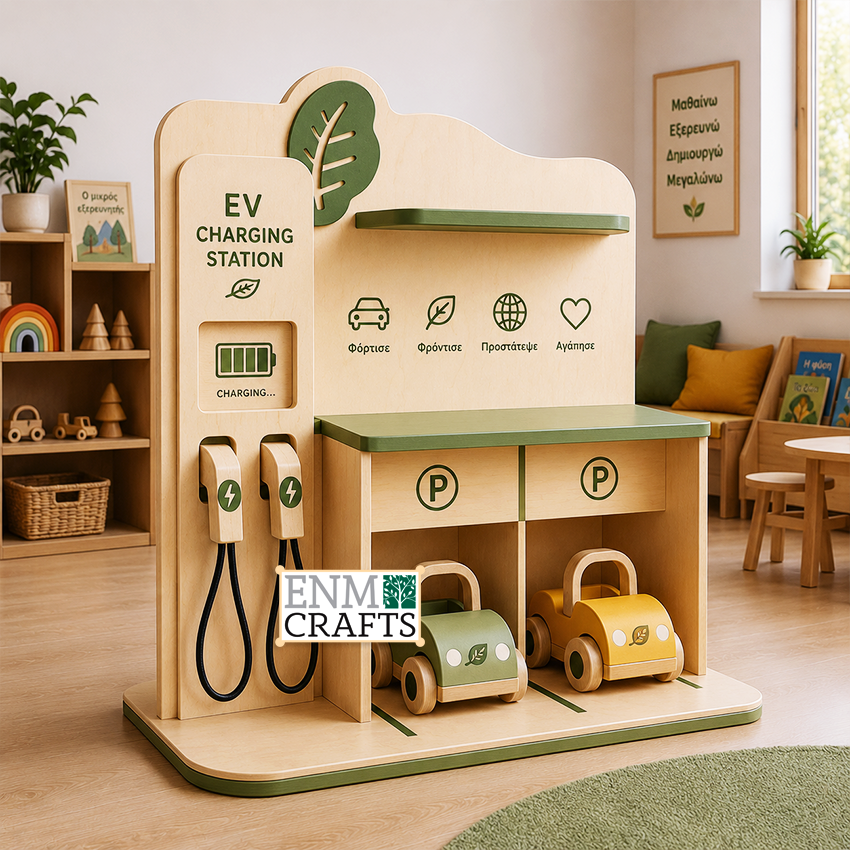 Σταθμός Φόρτισης Ηλεκτρικών Οχημάτων Montessori με Θέσεις Στάθμευσης – EV Charging & Parking Station 9278