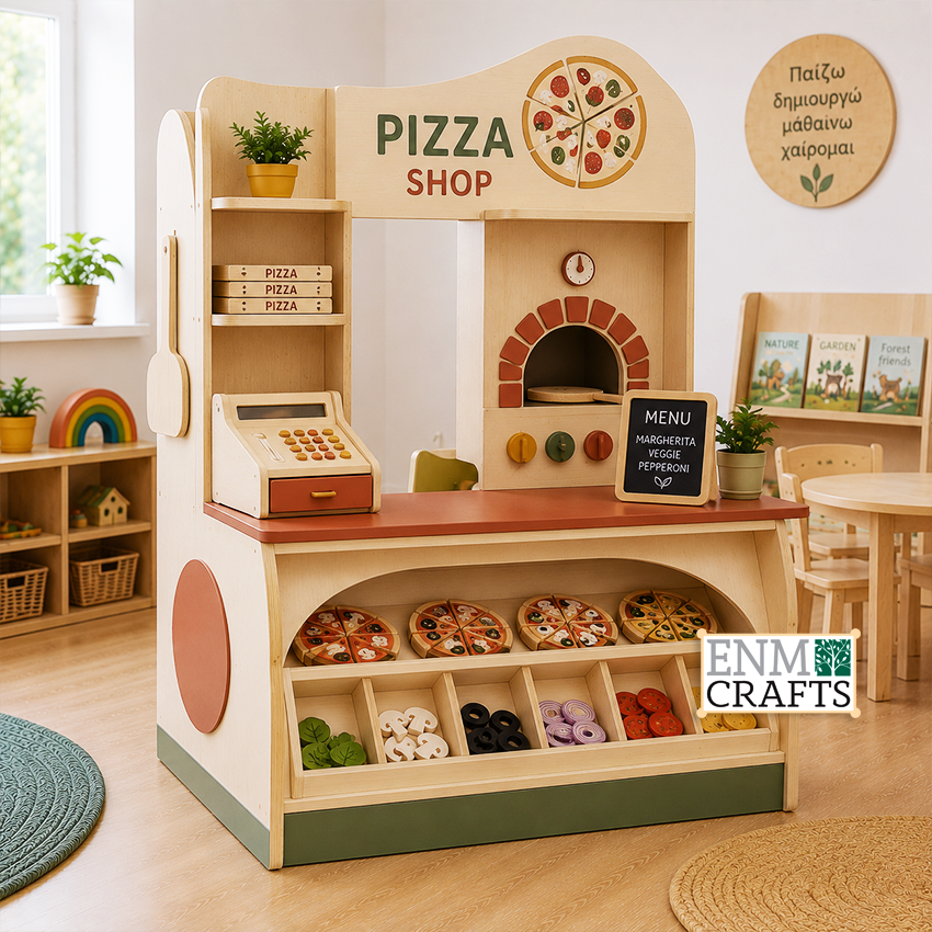 Pizza Shop Montessori – Ξύλινο Κέντρο Παιχνιδιού Ρόλων Πιτσαρίας 9279