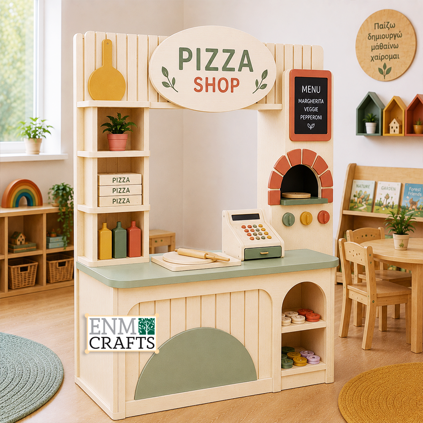 Pizza Shop Montessori Classic – Ξύλινο Κέντρο Παιχνιδιού Ρόλων Πιτσαρίας 9282