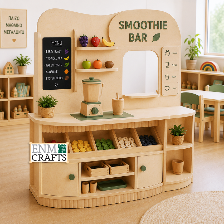 Smoothie Bar Montessori – Ξύλινο Κέντρο Παιχνιδιού Ρόλων Υγιεινών Ροφημάτων 9283