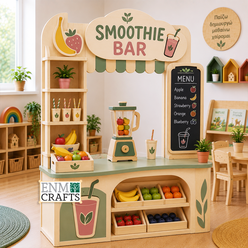 Smoothie Bar Montessori Premium – Ξύλινο Κέντρο Παιχνιδιού Ρόλων 9284