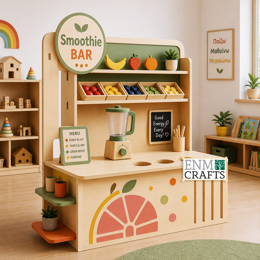 Smoothie Bar Montessori Premium – Ξύλινο Κέντρο Παιχνιδιού Ρόλων 9285