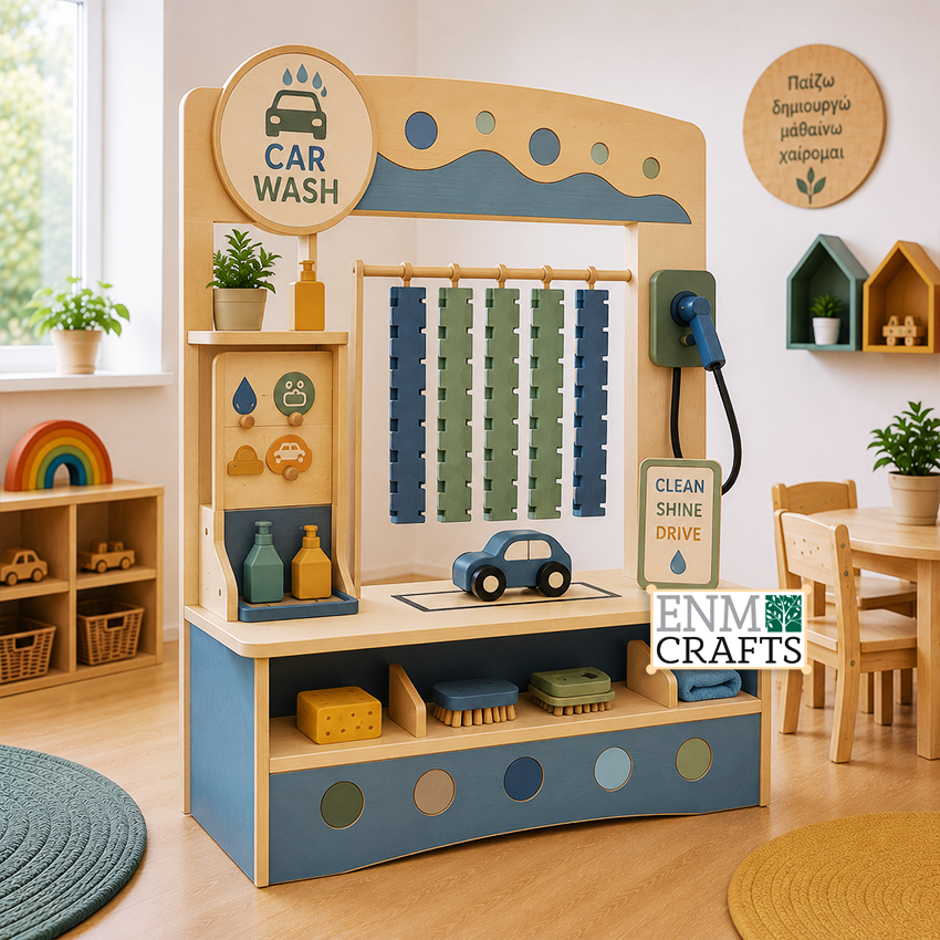 Car Wash Montessori Premium – Deluxe Ξύλινο Κέντρο Πλυντηρίου Αυτοκινήτων 9287