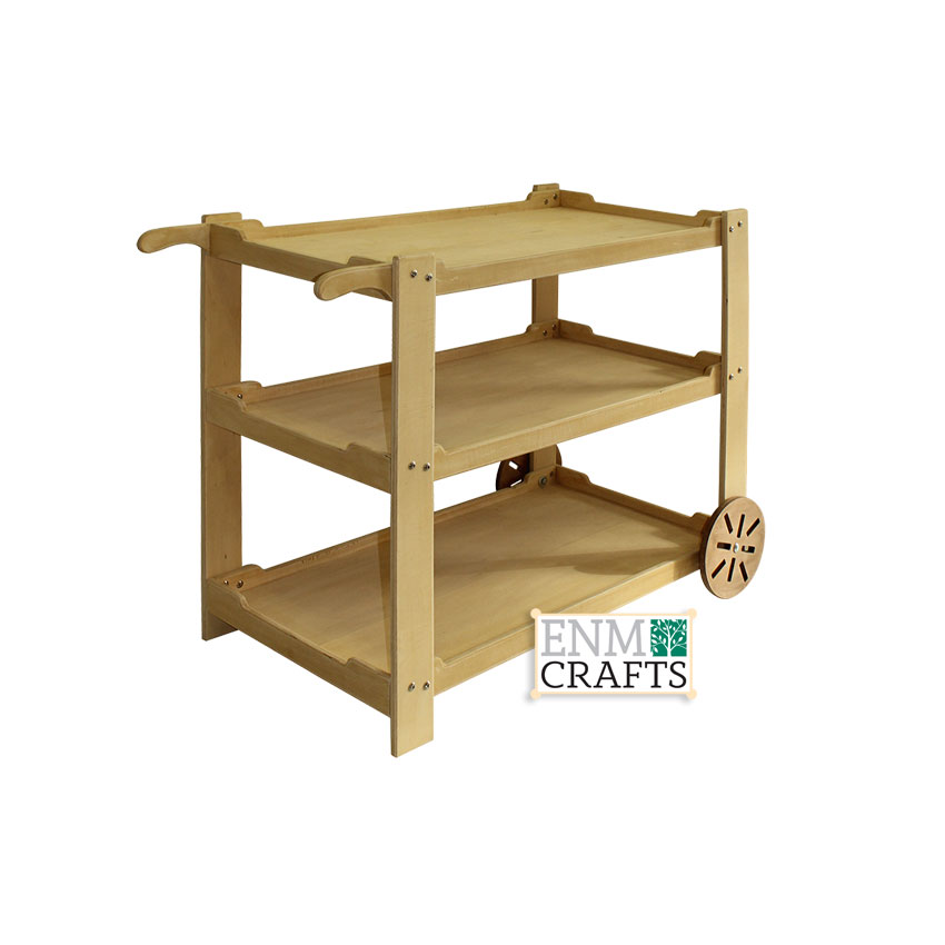 Ξύλινο Τρόλεϊ με 3 Ράφια - 5095