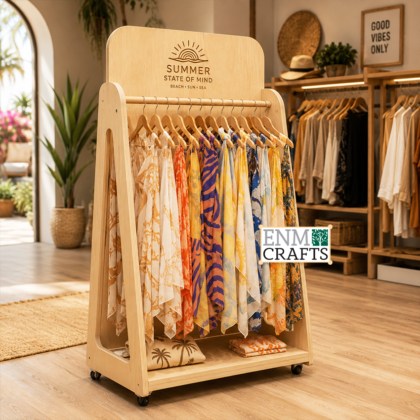 Ξύλινο Stand Προβολής Ρούχων – Summer Collection 96003