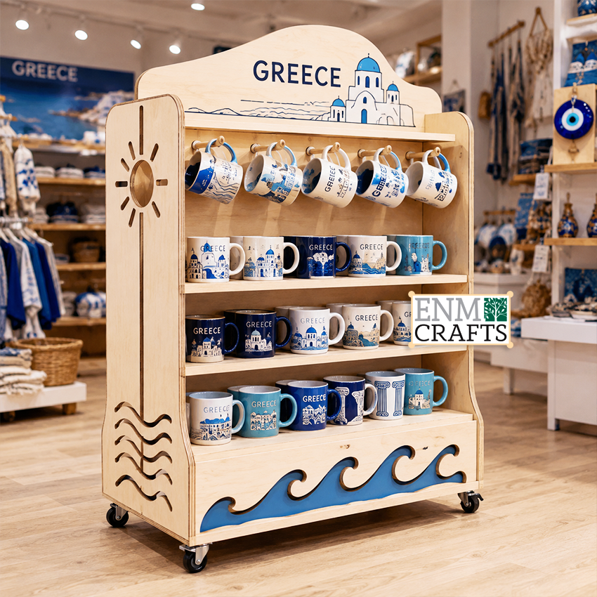 Ξύλινο Stand Προβολής για Κούπες Greece Collection 96007