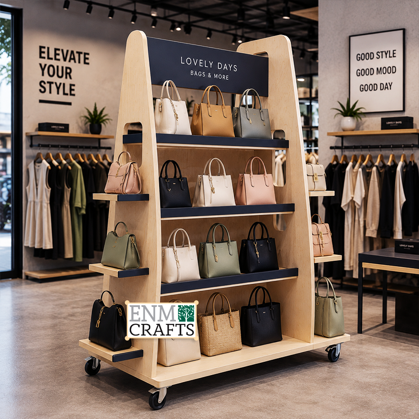 Ξύλινο Stand Προβολής Τσαντών Premium Handbag Display 960017