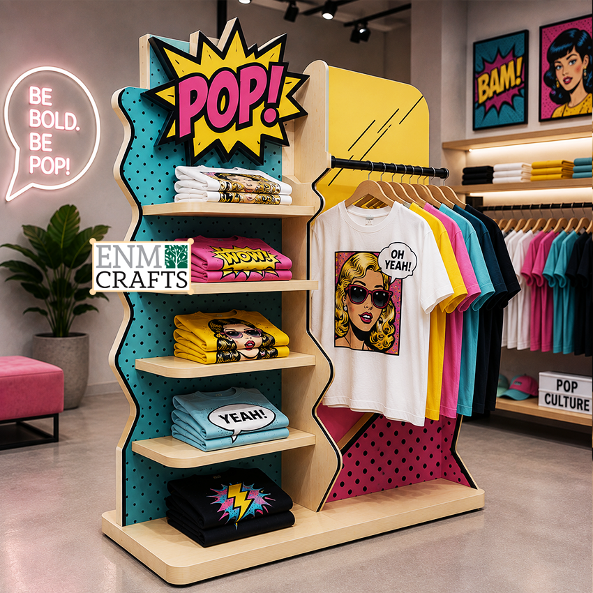Ξύλινο Stand Προβολής Ρούχων POP ART Collection 960024