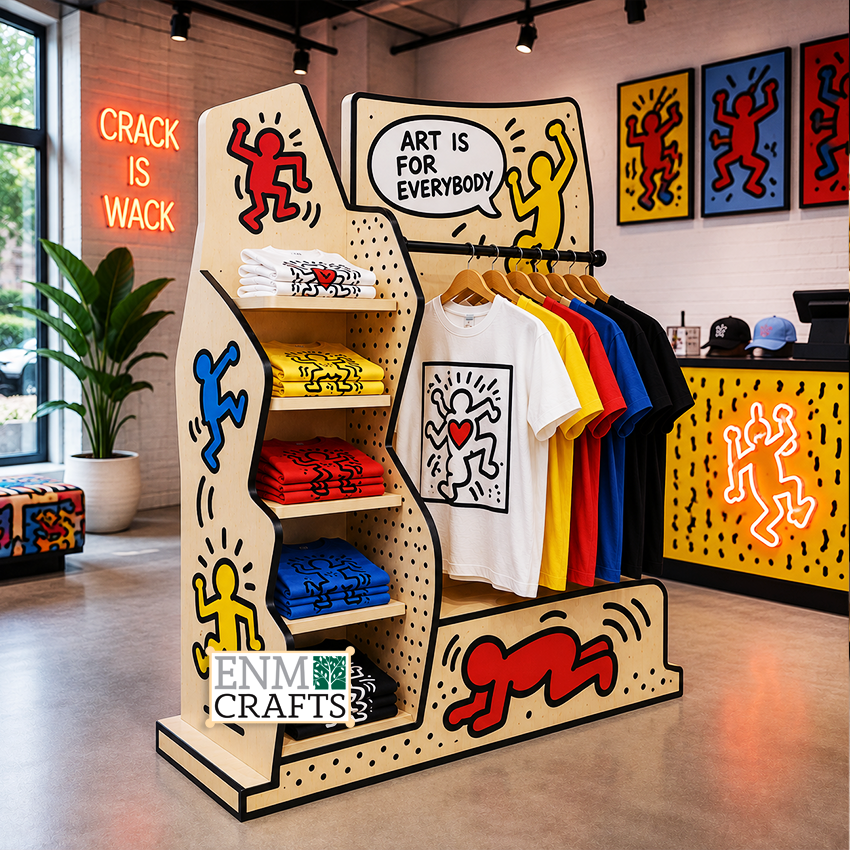 Ξύλινο Stand Προβολής Ρούχων POP ART Collection 960025
