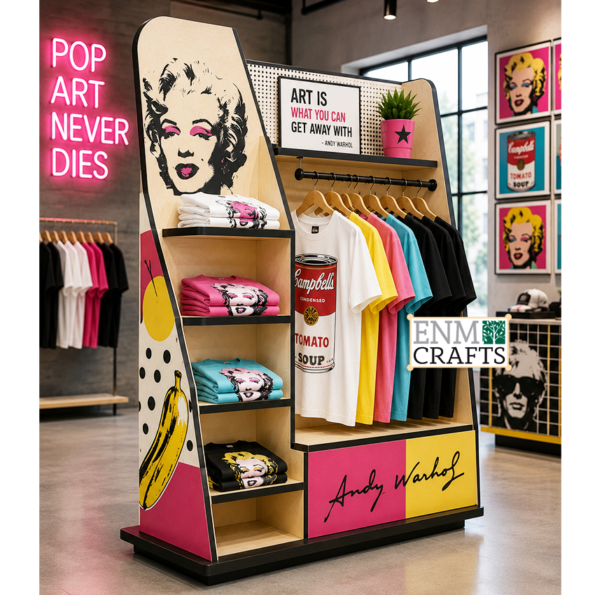 Ξύλινο Display Ρούχων – Pop Art Collection 960028