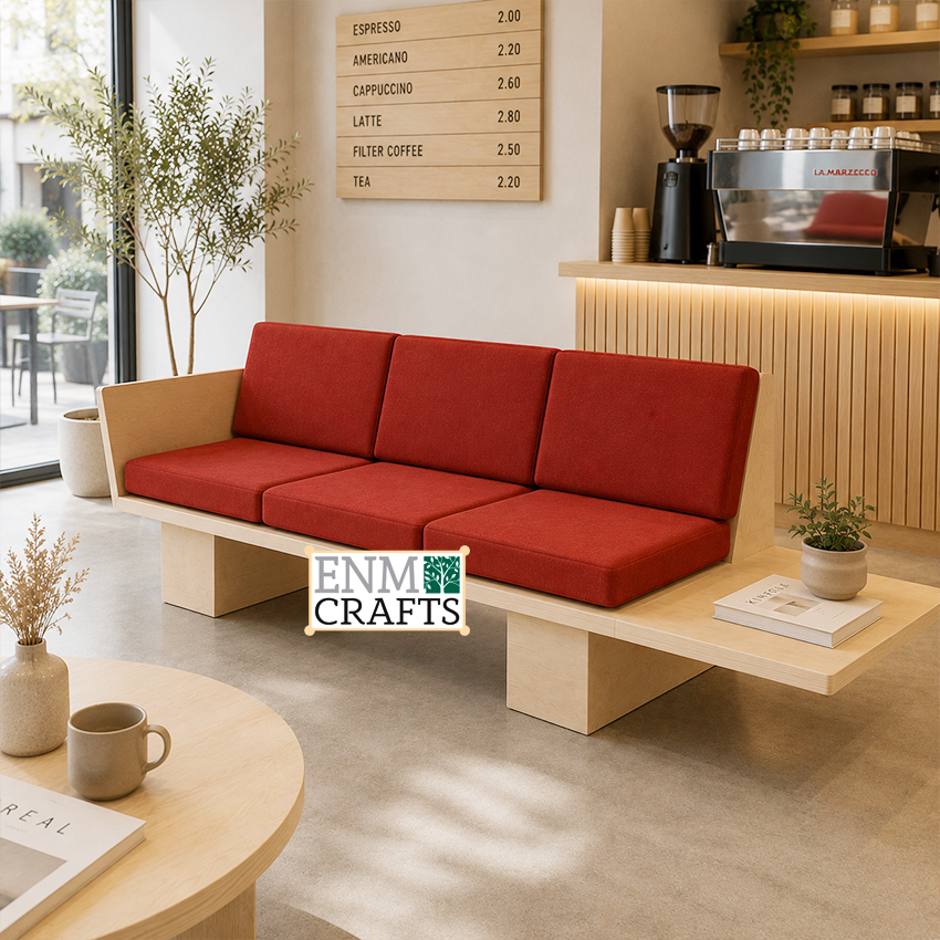 Επαγγελματικός Καναπές Lounge Café με Ενσωματωμένο Side Table 43003