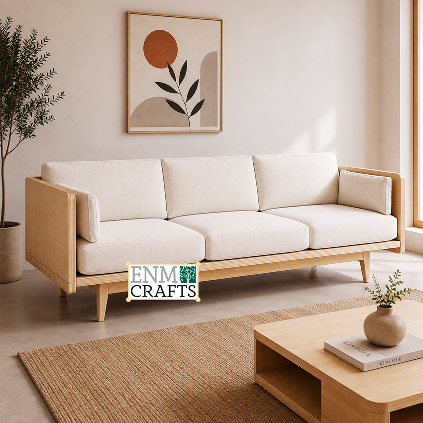 Τριθέσιος Καναπές Lounge από Plywood 43005