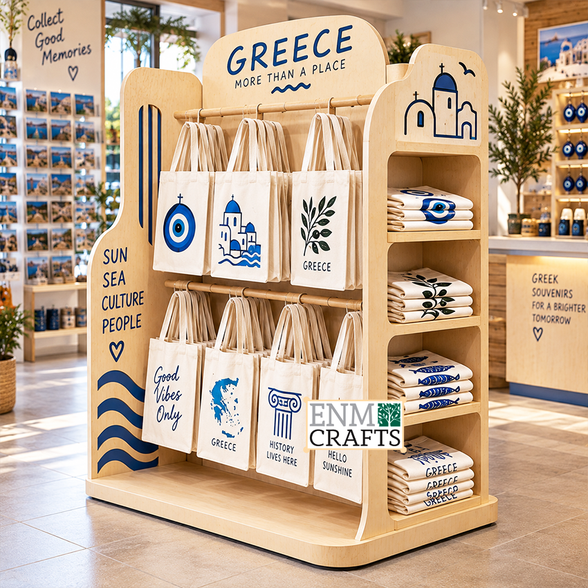 Ξύλινο Επιδαπέδιο Display για Tote Bags & Τουριστικά Είδη 960051