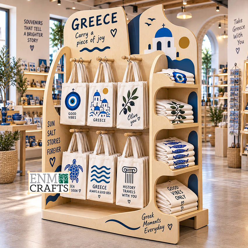 Επιδαπέδιο Ξύλινο Display για Tote Bags & Τουριστικά Είδη 960052