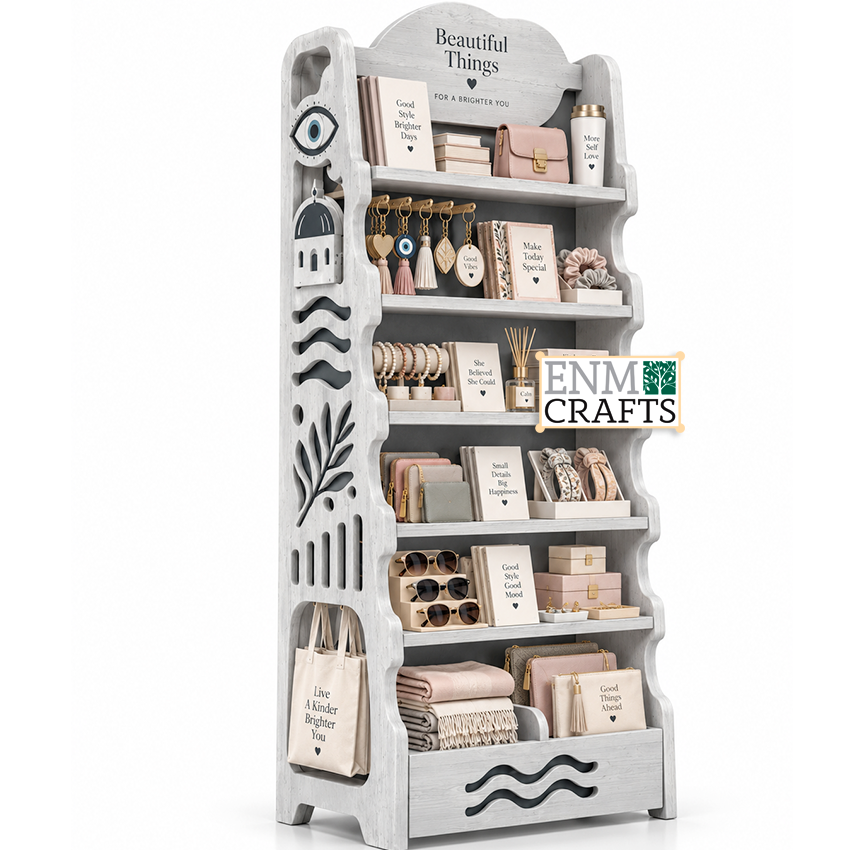 Ξύλινη Επιδαπέδια Ραφιέρα Display 970033