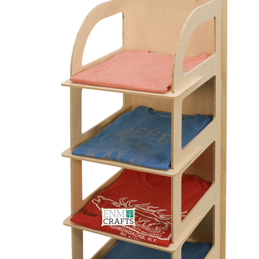 Ξύλινο Επιδαπέδιο Stand 5 Ραφιών για T-Shirt 871A