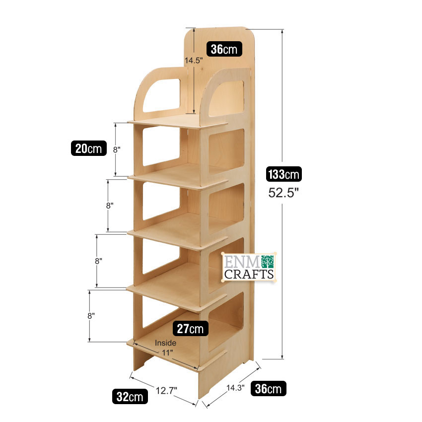 Ξύλινο Επιδαπέδιο Stand 5 Ραφιών για T-Shirt 871A