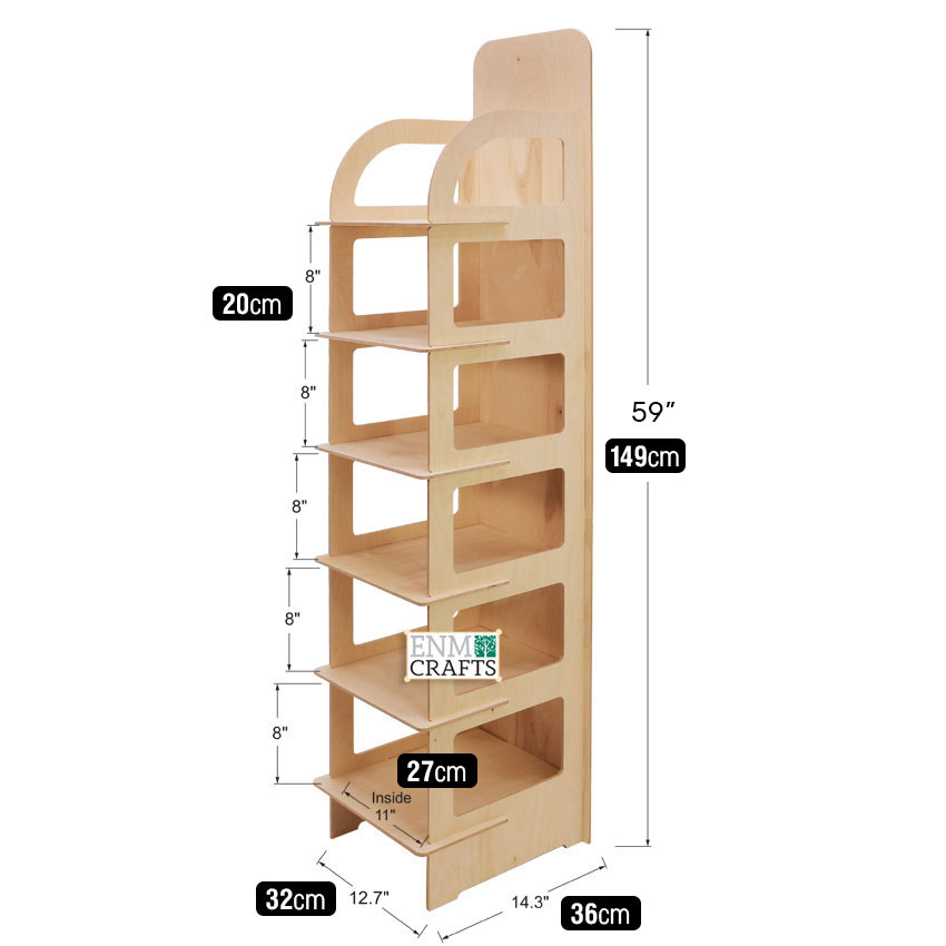 Ξύλινο Κάθετο Stand για T-Shirt 6 Ραφιών 871 C