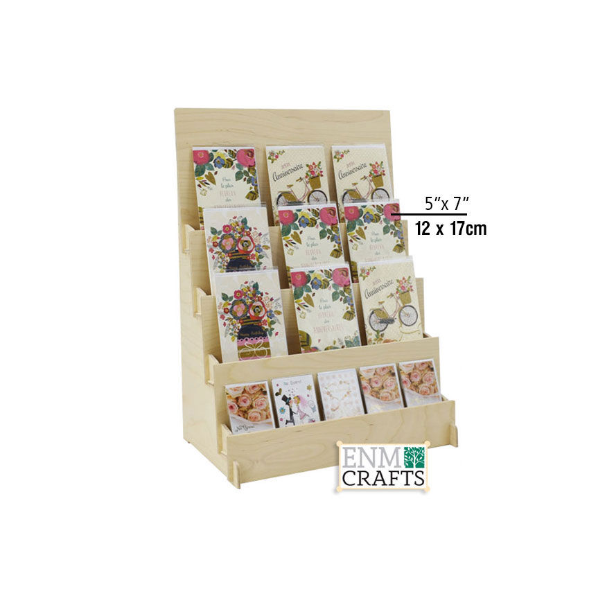 Ξύλινο Επιτραπέζιο Σταντ 4 Επιπέδων για Κάρτες 12x17cm
