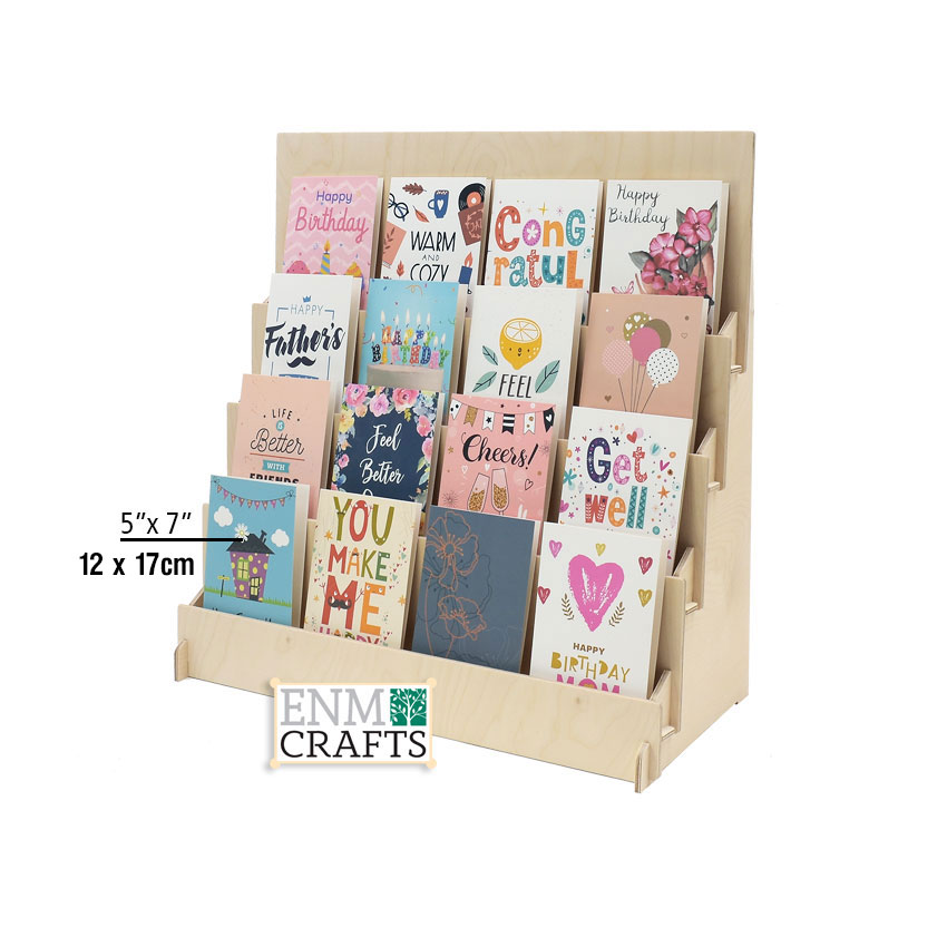 Ξύλινο Επιτραπέζιο Σταντ 4 Επιπέδων για Ευχετήριες Κάρτες - SKU: 844