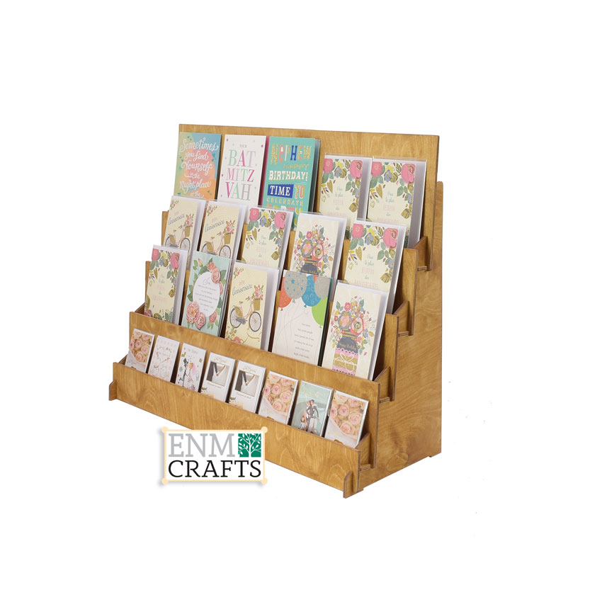 Ξύλινο Επιτραπέζιο Σταντ 4 Επιπέδων για Ευχετήριες Κάρτες - SKU: 843
