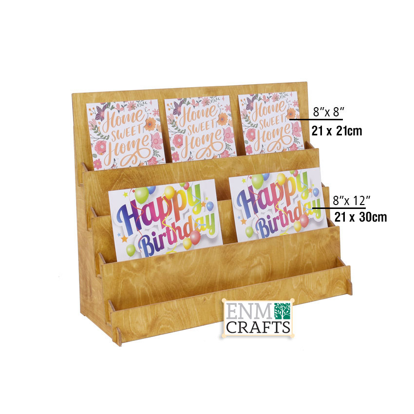 Ξύλινο Επιτραπέζιο Σταντ 4 Επιπέδων για Ευχετήριες Κάρτες - SKU: 843