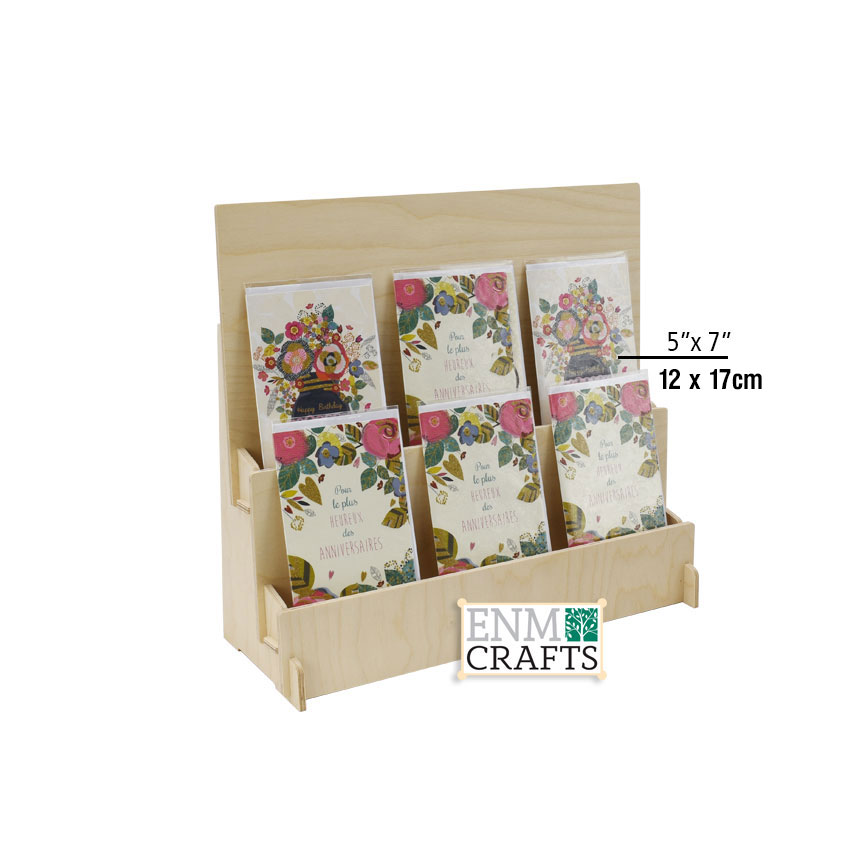 Ξύλινο Επιτραπέζιο Σταντ 2 Επιπέδων για Ευχετήριες Κάρτες