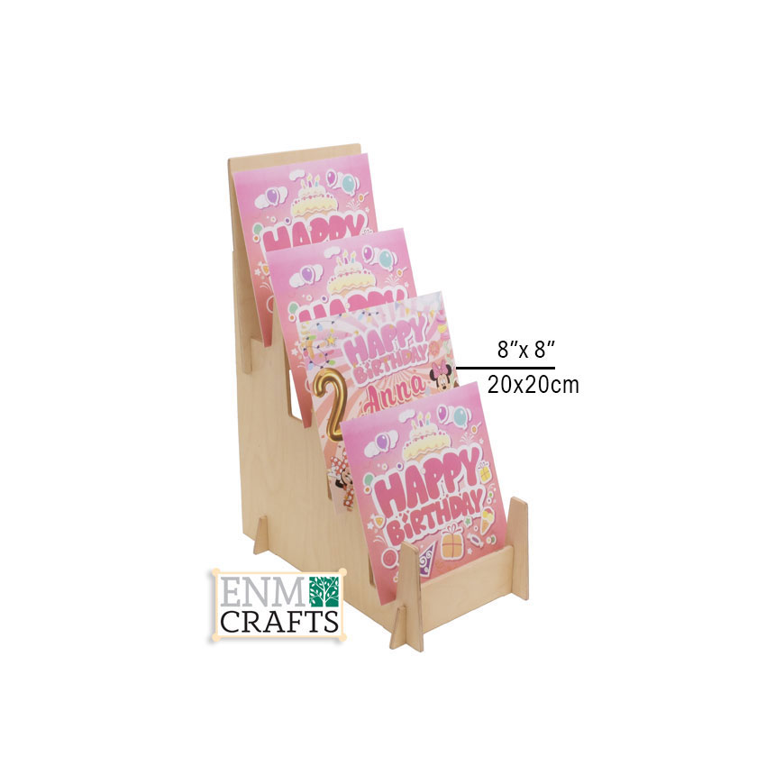 Ξύλινο Επιτραπέζιο Σταντ 4 Θέσεων για Κάρτες ή Έντυπα - SKU: 821