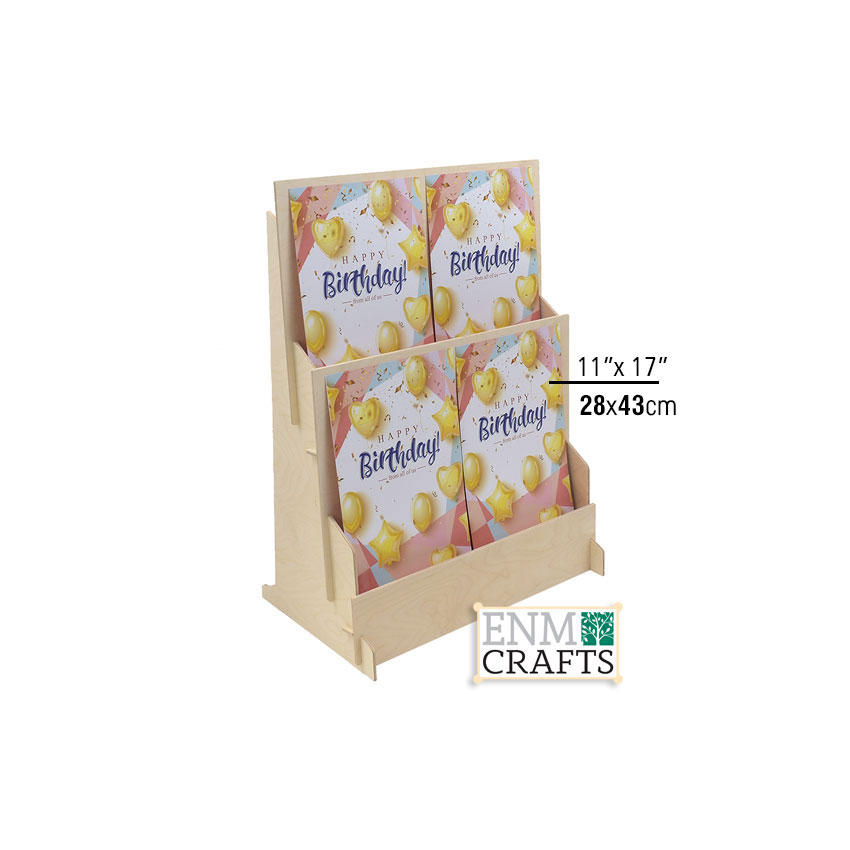 Ξύλινο Επιτραπέζιο Σταντ 2 Επιπέδων για Αφίσες 29x43cm - SKU: 841