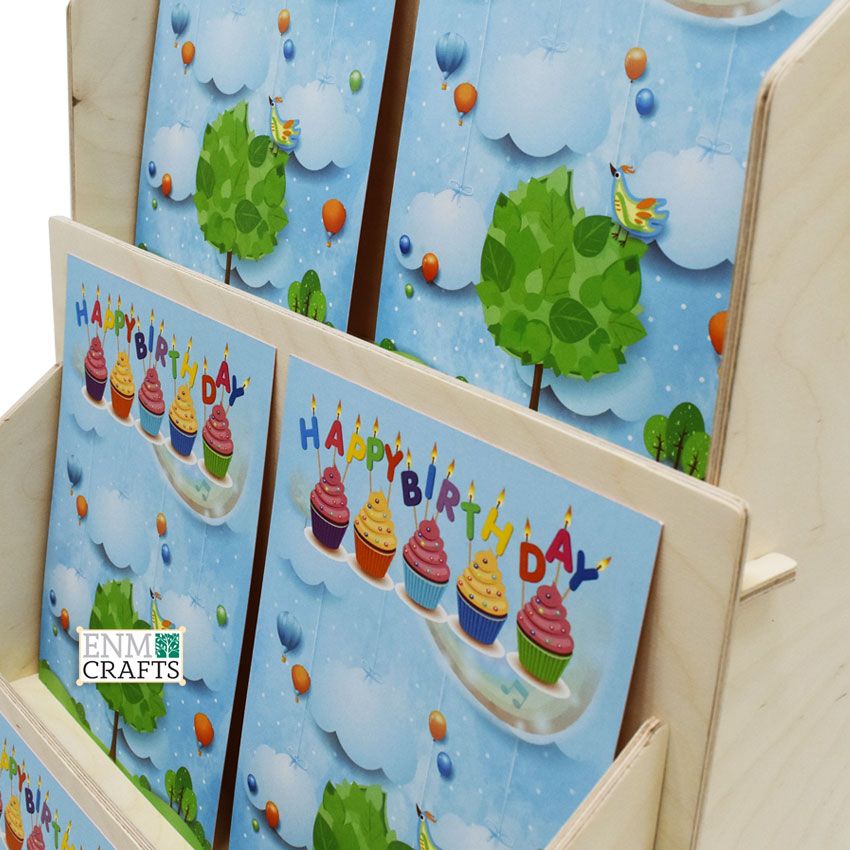 Ξύλινο Σταντ 3 Επίπεδων για Αφίσες 20x25cm - SKU: 887