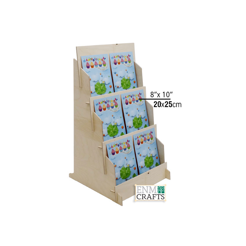 Ξύλινο Σταντ 3 Επίπεδων για Αφίσες 20x25cm - SKU: 887