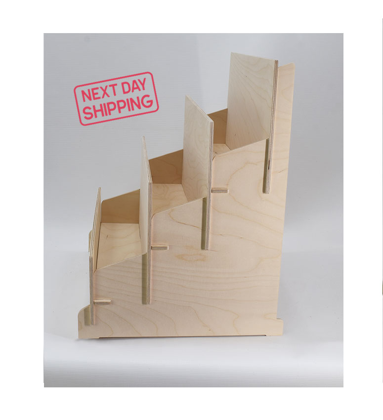 3 Επιπέδων Ξύλινο Επιτραπέζιο Stand με 8.9cm Βάθος Ραφιού 806A