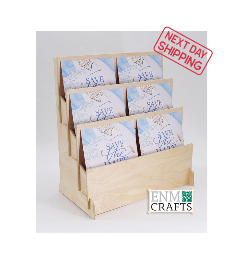 3 Επιπέδων Ξύλινο Επιτραπέζιο Stand με 5cm Βάθος Ραφιού 806D