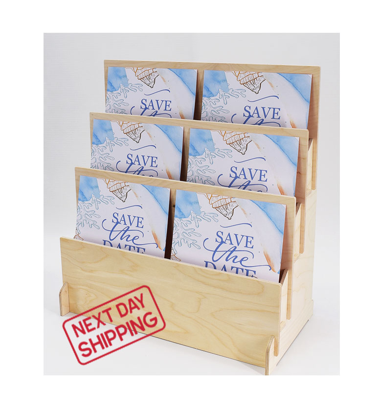 3 Επιπέδων Ξύλινο Επιτραπέζιο Stand με 5cm Βάθος Ραφιού 806D