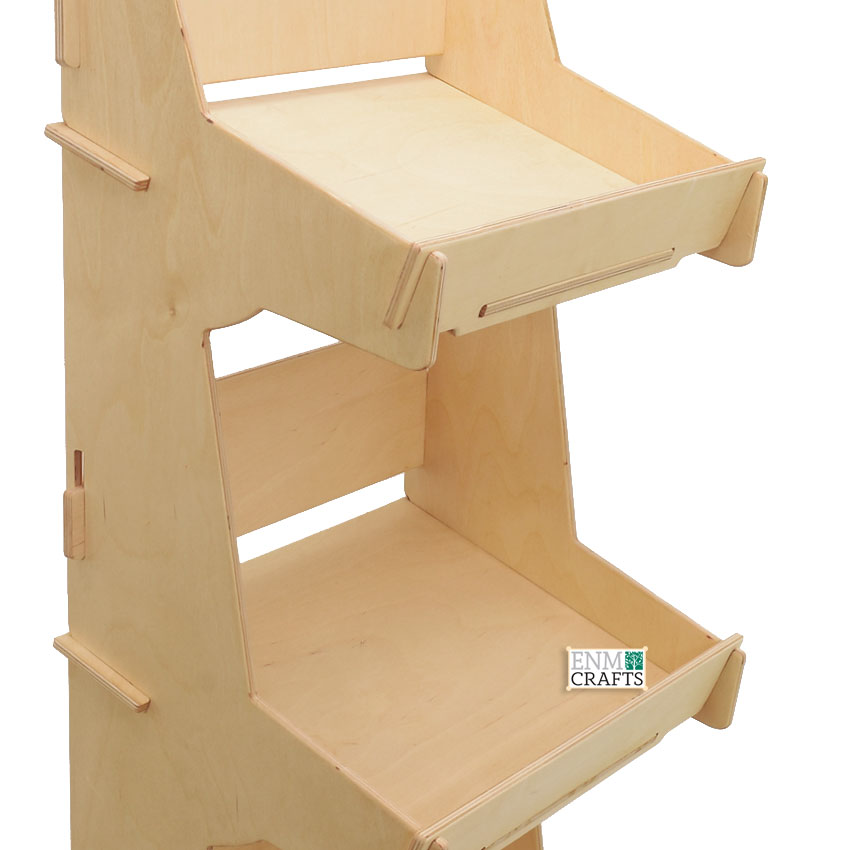 Ξύλινη Επιδαπέδια Ραφιέρα με 4 Επικλινής Επιπεδα 4026