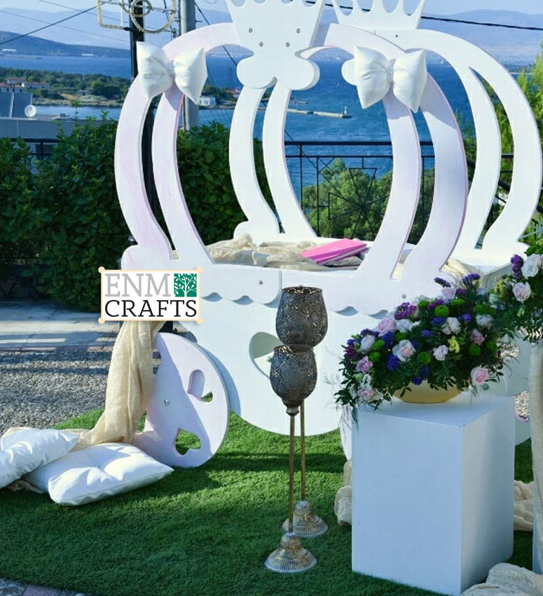 Ξύλινο Καρότσι Βάπτισης Pumpkin Fairy Tale Carriage 673