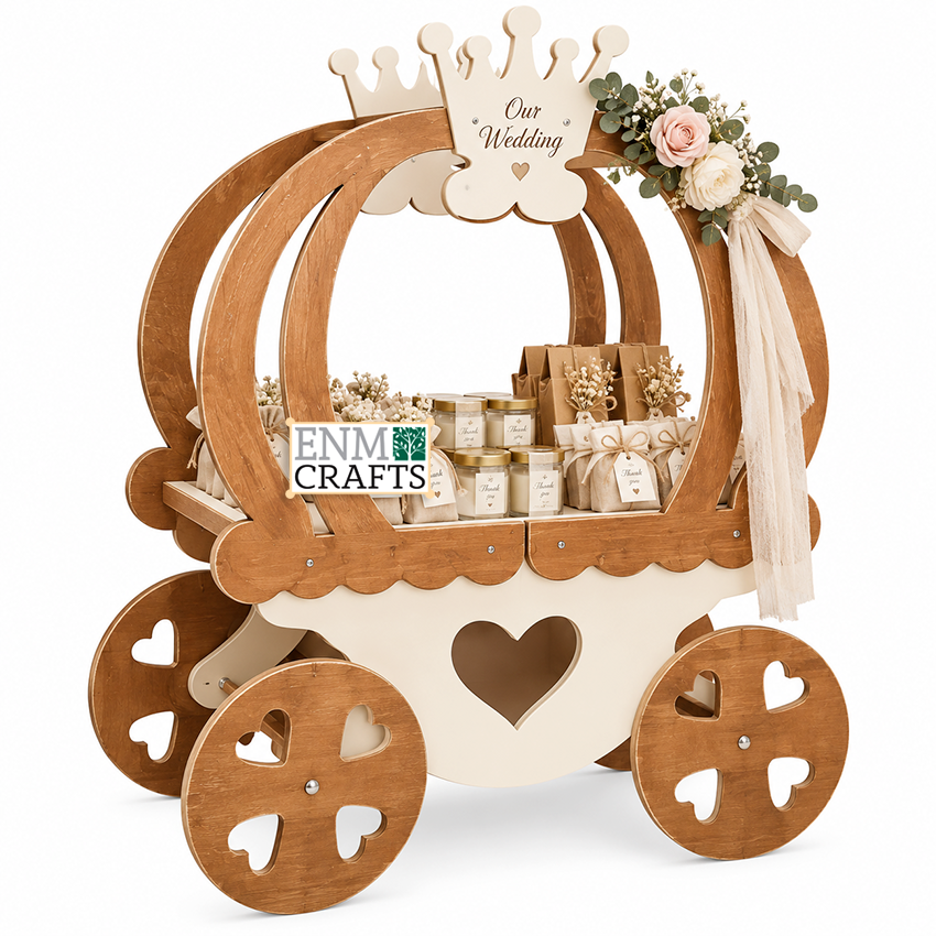 Ξύλινο Καρότσι Βάπτισης Pumpkin Fairy Tale Carriage 673