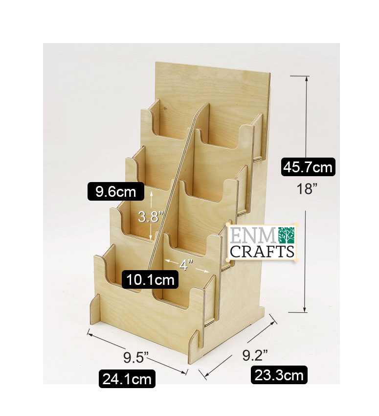 Ξύλινο Επιτραπέζιο Stand με 8 Pockets 10cm 