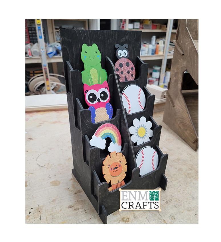 Ξύλινο Επιτραπέζιο Stand με 8 Pockets 10cm 