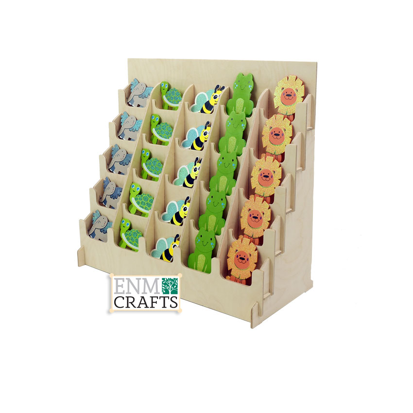 Wooden Sticker Display Rack, 25 Pocket 4