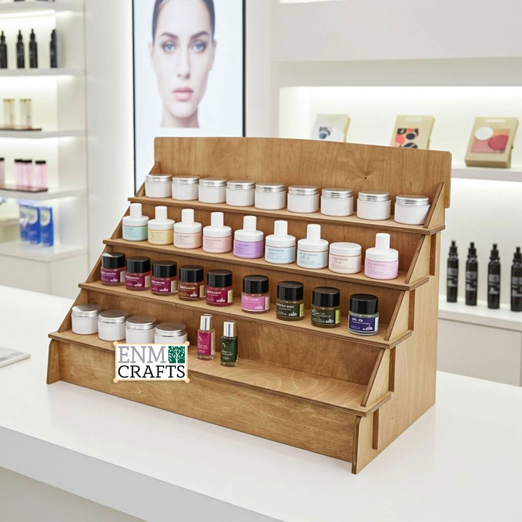 Ξύλινη Ραφιέρα Παρουσίασης 4 Επιπέδων 76cm 828/30/4