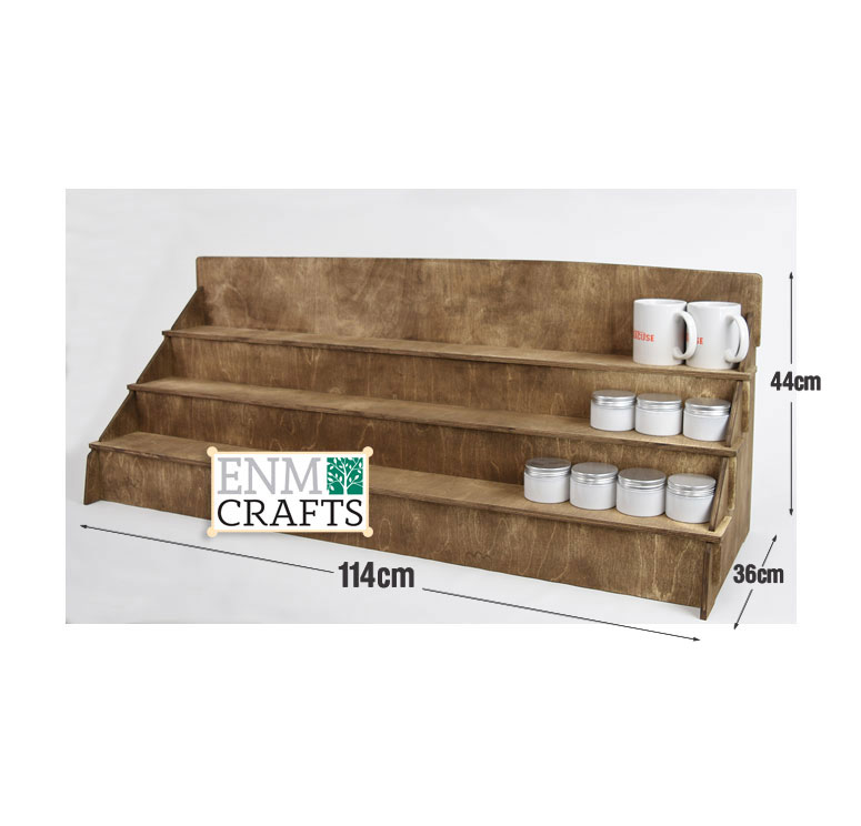 Επιτραπεζια Ξύλινη Ραφιέρα 114cm Πλατος 3 Επιπέδων 828/45/3