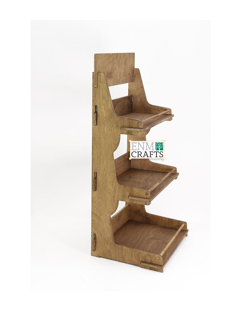 Ξύλινη Ραφιέρα Λιανικής για Ποτήρια & Θερμός 505B