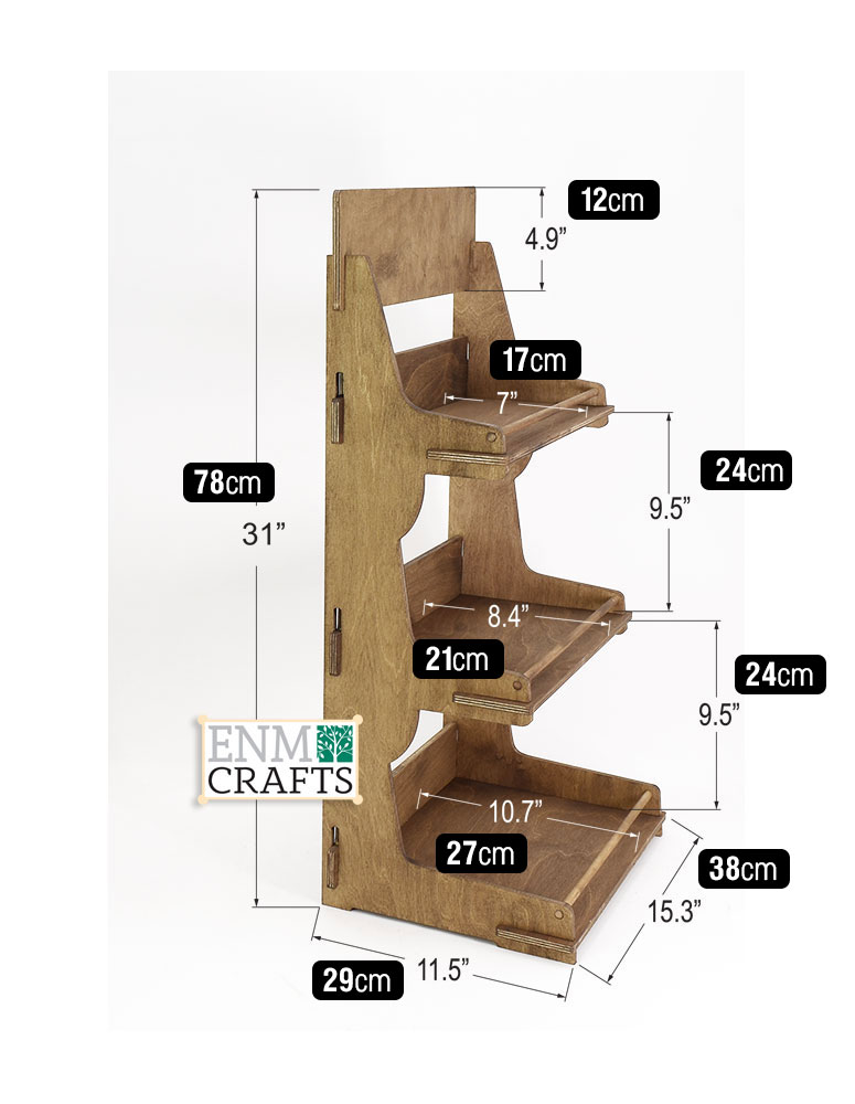 Ξύλινη Ραφιέρα Λιανικής για Ποτήρια & Θερμός 505B