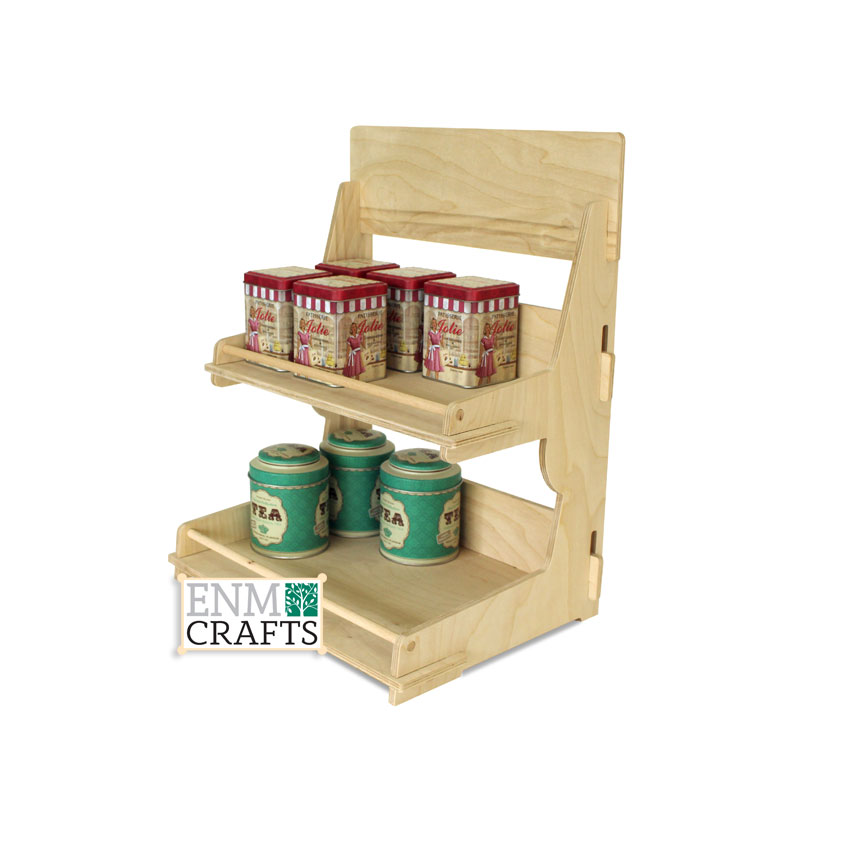 Ξύλινη Διπλή Ραφιέρα για Προϊόντα Λιανικής 504