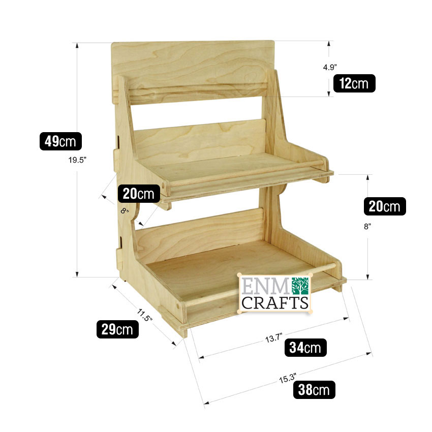 Ξύλινη Διπλή Ραφιέρα για Προϊόντα Λιανικής 504