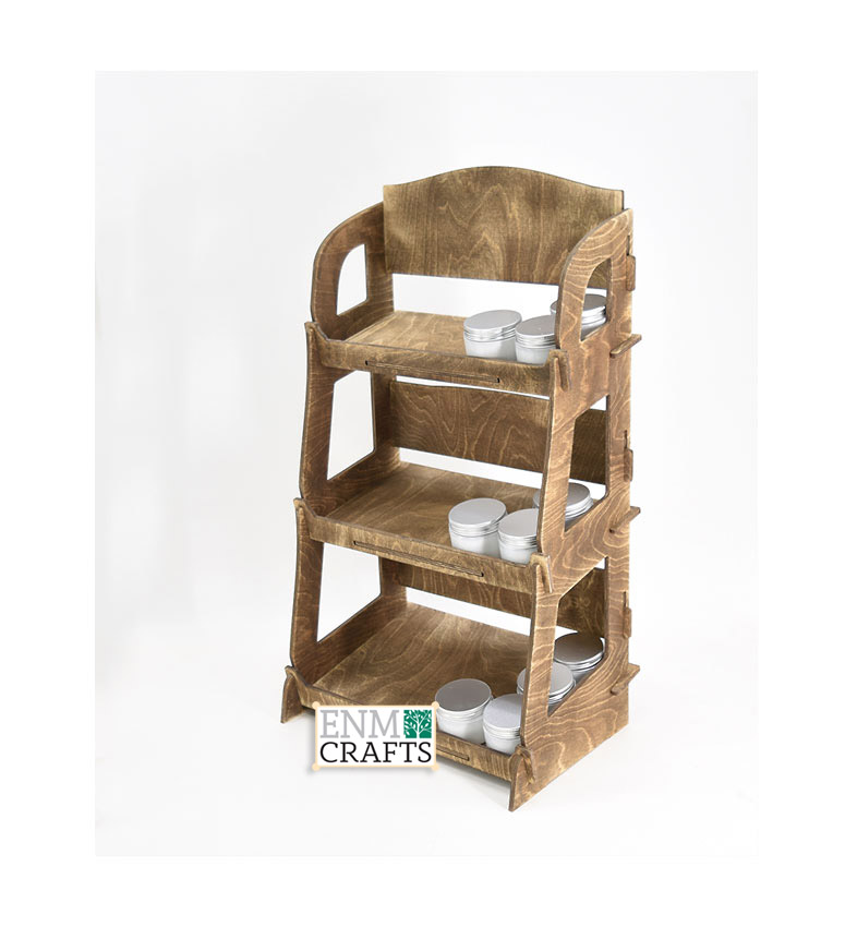 Ξύλινη Ραφιέρα 3 Επιπέδων με Κλίση 819