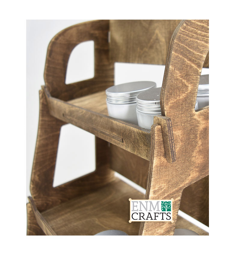 Ξύλινη Ραφιέρα 3 Επιπέδων με Κλίση 819